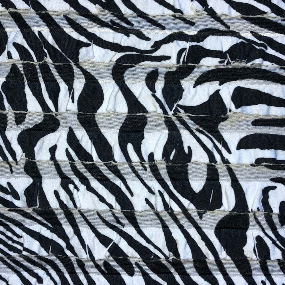 3/$15 Vintage Style Zebra Print Ruffle Razor Back Tank Top - Picture 3 of 3